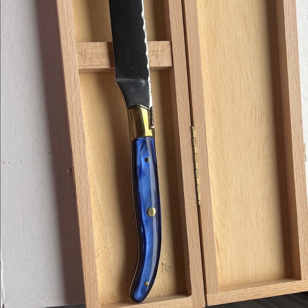 Elegant salmon slicer by Claude Dozorme for Laguiole.